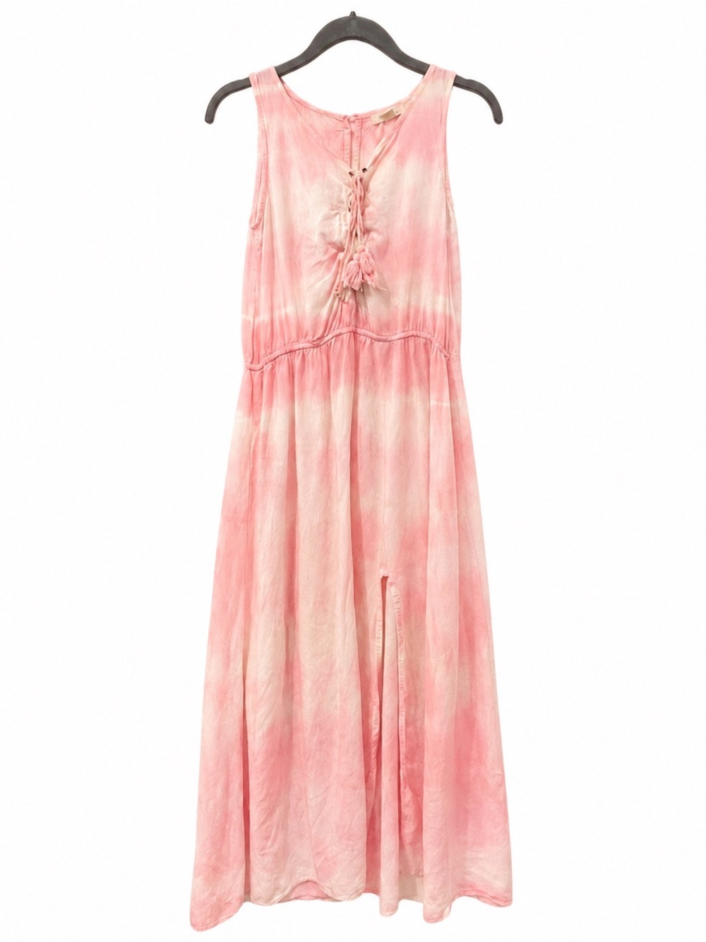 Flowy and feminine Exist maxi dress featuring a dreamy pink ombré/tie-dye style